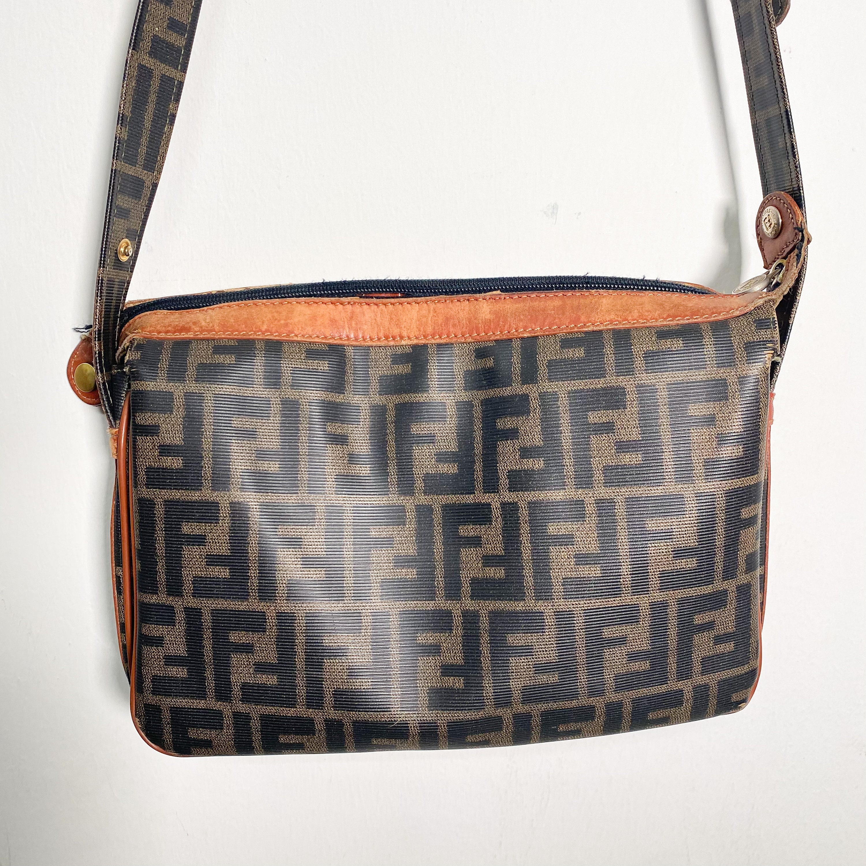 Vintage 80s FENDI Zucca Shoulder Bag - Etsy