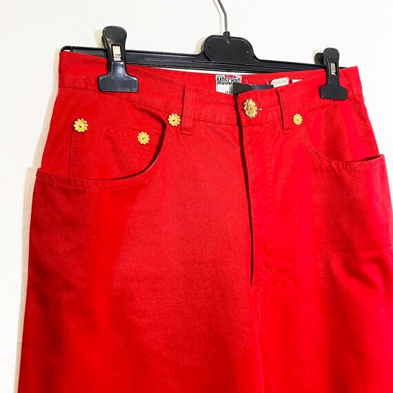Vintage 90s MOSCHINO red high waisted pants - image 5