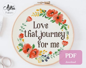 Ik hou van die reis voor mij kruissteekpatroon Digitaal formaat - PDF, Schitt's Creek kruissteekpatroon, TV quote kruissteekpatroon #203