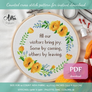 All our visitors bring joy Cross Stitch Pattern Digital format - PDF, Subversive cross stitch pattern, Funny cross stitch #291