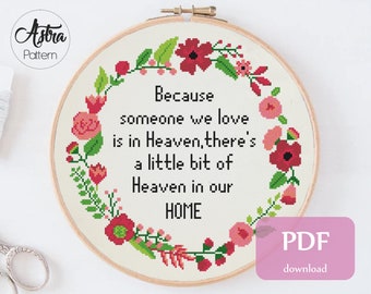 In loving memory Cross Stitch Pattern Digital format - PDF, Heaven cross stitch, Sympathy cross stitch, Grief cross stitch #352