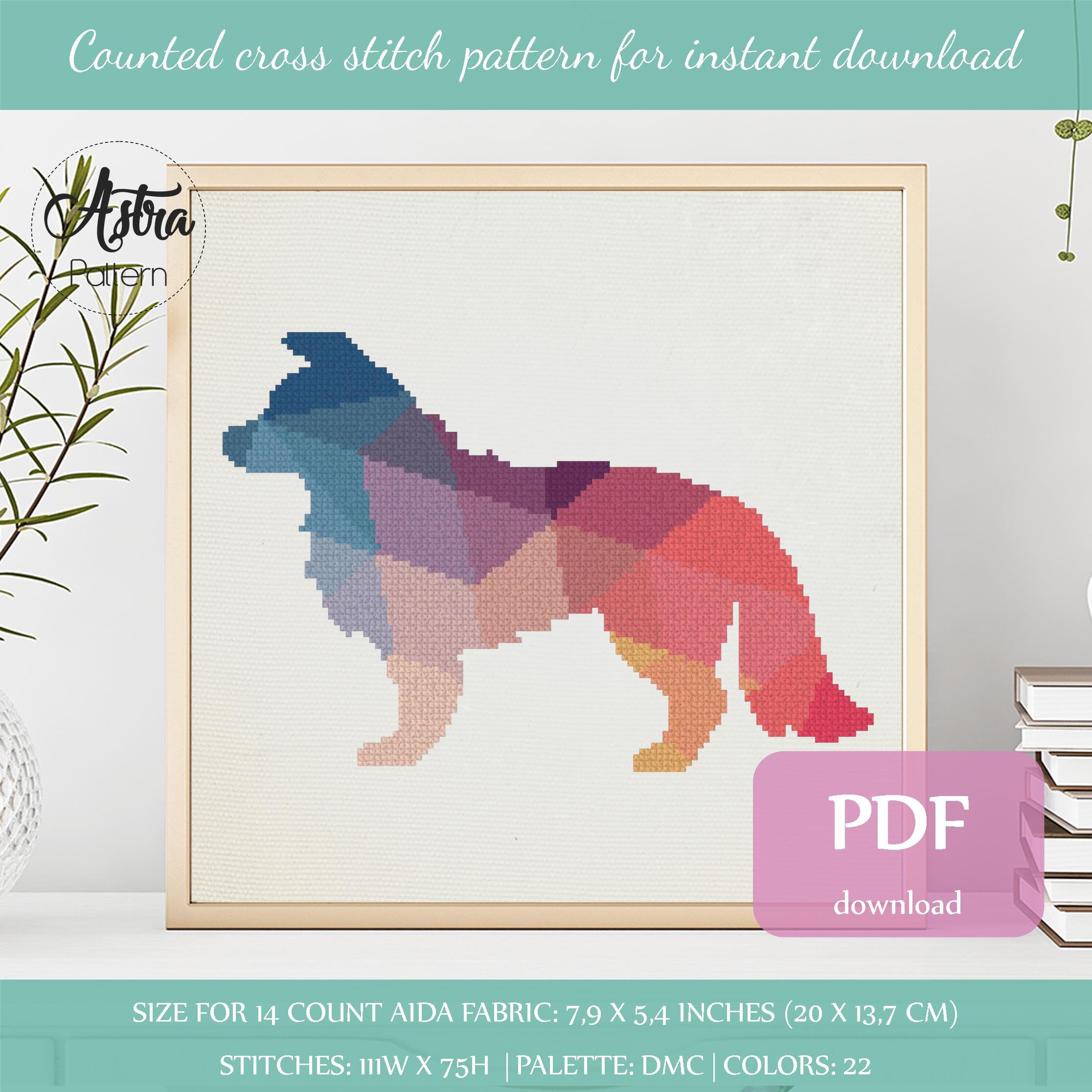 Border Collie Silhouette Cross Stitch Pattern Digital Format - PDF ...