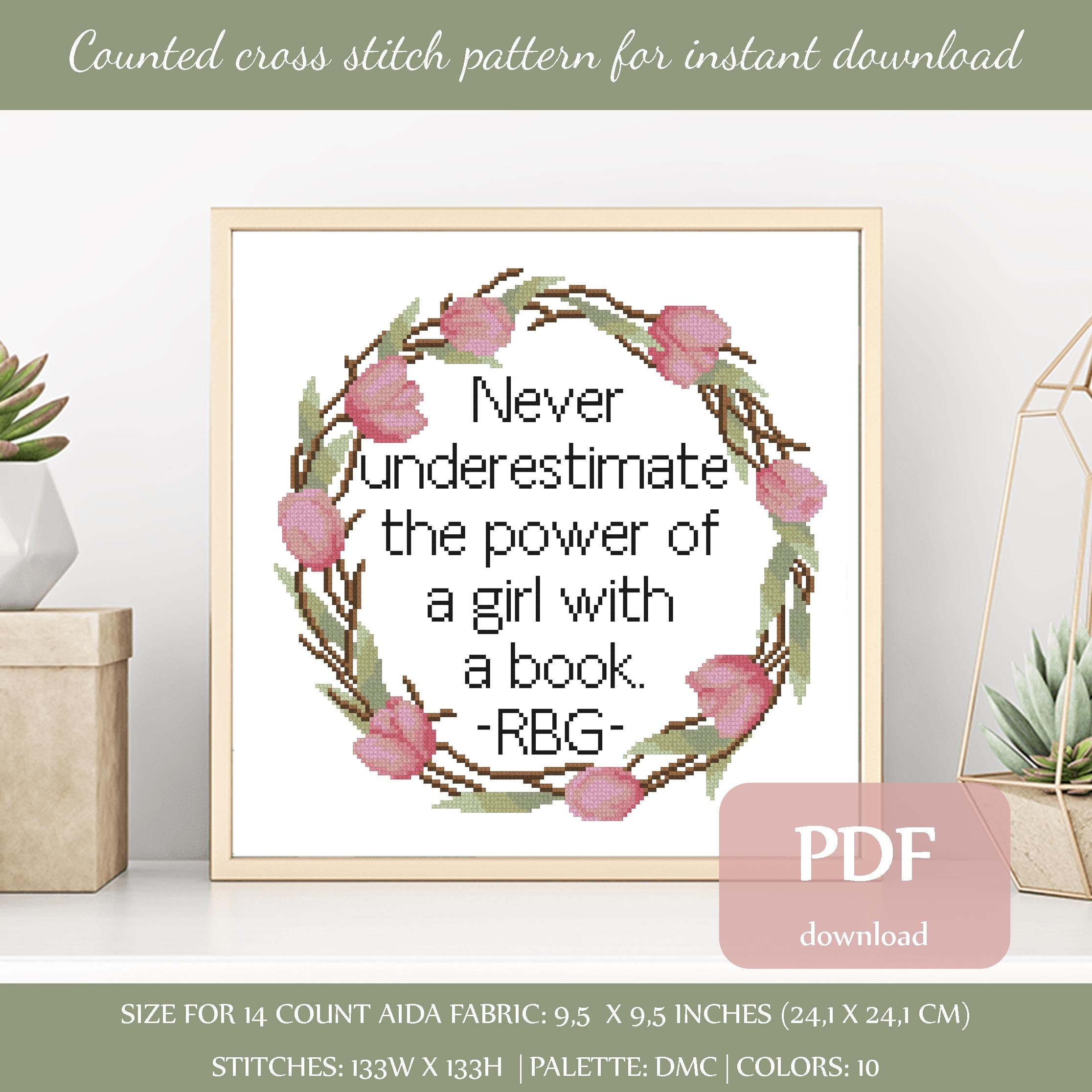 RBG Cross Stitch Pattern Digital Format PDF Ruth Bader - Etsy