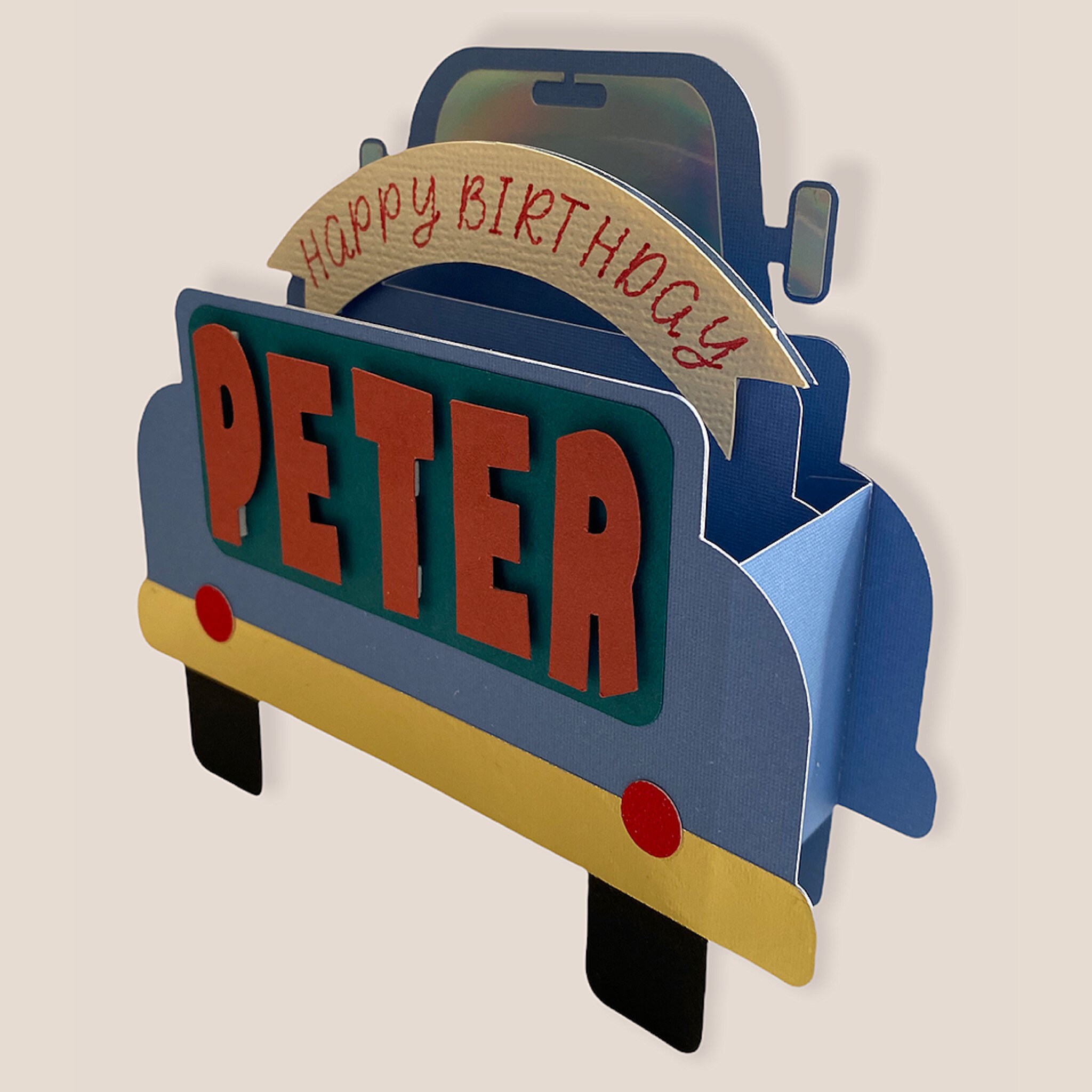 Yaartz 3D Vingtage Car Pop Up Card, All Occasion Card For