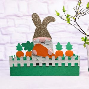 3D Box Karte Karotte Patch. Osterkarte. Osterdekoration. Frühling. Hase. Garten.