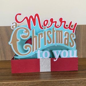 Frohe Weihnachten für Sie 3D-Pop-Up-Box-Karte. Festliche Weihnachtsgrußkarte.