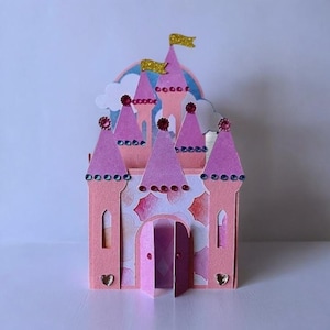 Prinzessin Schloss Karte 3d. Märchenreich Burg Box Karte. Kindergeburtstagskarte.