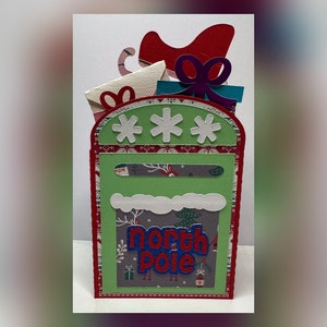 Carte-cadeau de boîte aux lettres de Noël, Noël 3d, carte pop-up. Pôle Nord, traîneau du Père Noël. Décoration festive. Carte de voeux de Noël.
