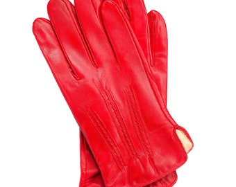 Men's Leather Gloves In Love with Berlin with stitching