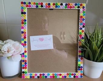 Colourful Recycled Acrylic Button Photo Frame 8 x 10 inches