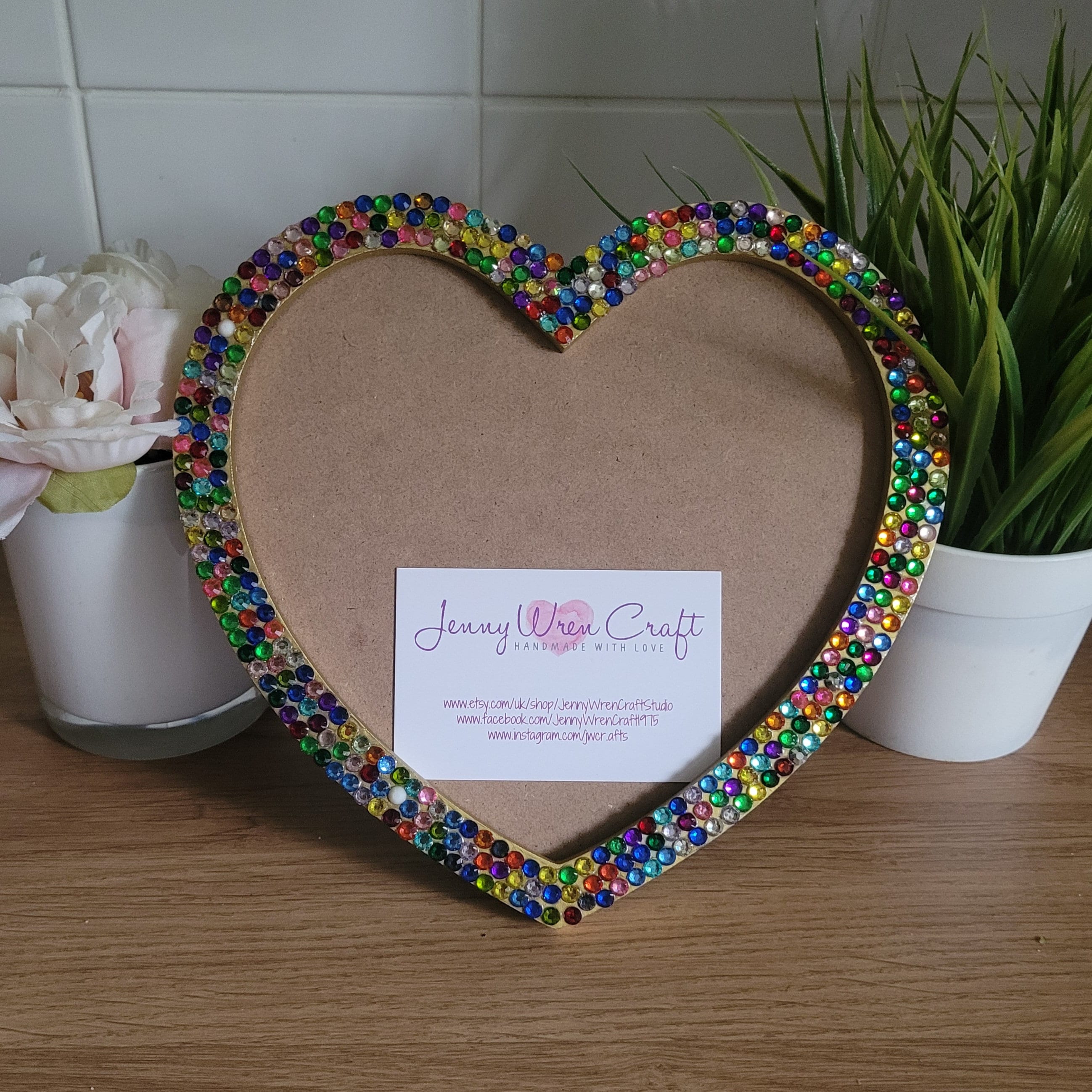 Colourful Rhinestone Heart Shaped Photo Frame 8 X 6 Inches - Etsy