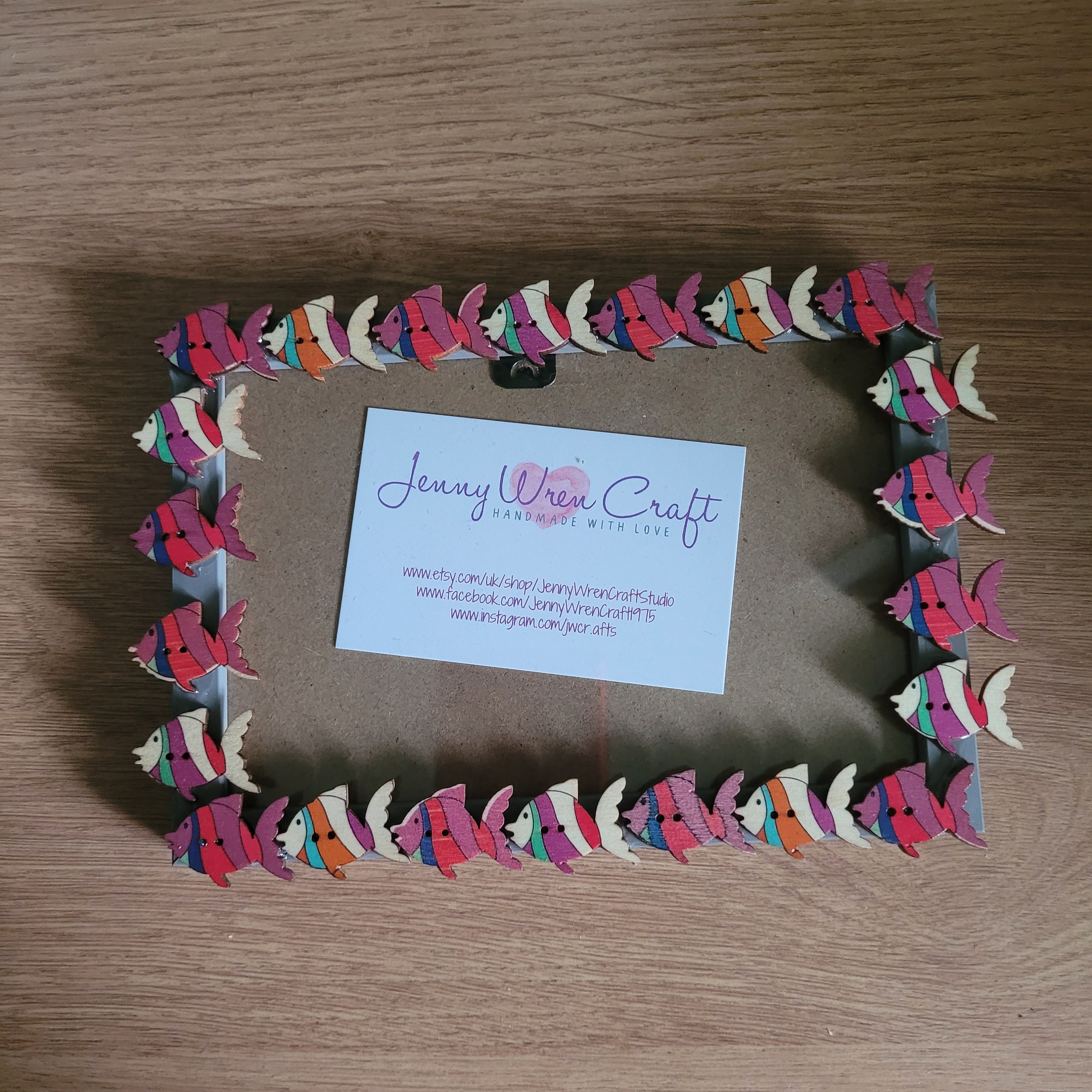 Colourful Wooden Angel Fish Button Photo Frame 4 X 6 Inches - Etsy