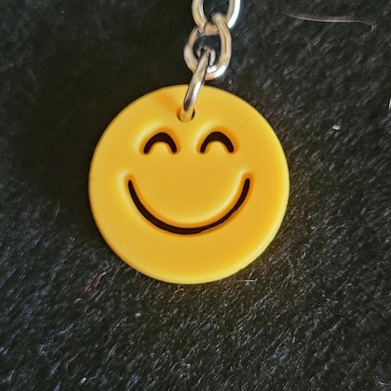 Colourful Acrylic Resin Smiley Face Key Ring/bag Charm - Etsy