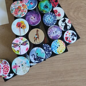 Colourful Wooden Patterned Button Photo Frame 4 x 6 inches