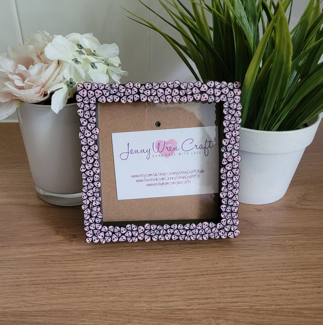 Pink Alien Face Clay Slices Square Photo Frame 4 X 4 Inches - Etsy