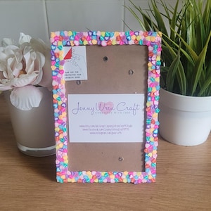 Colourful Clay Heart Slices Photo Frame 4 x 6 inches