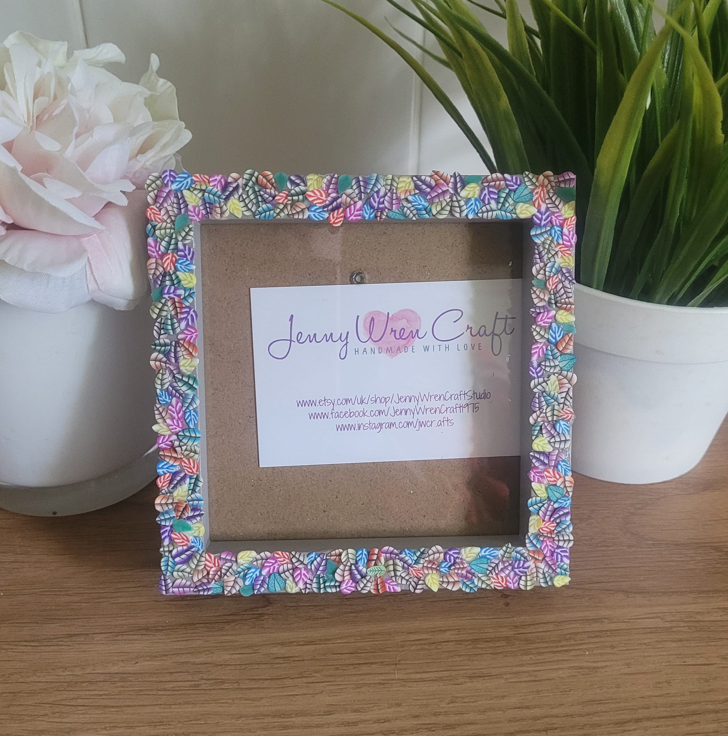 Colourful Leaf Clay Slices Square Photo Frame 4 X 4 Inches - Etsy