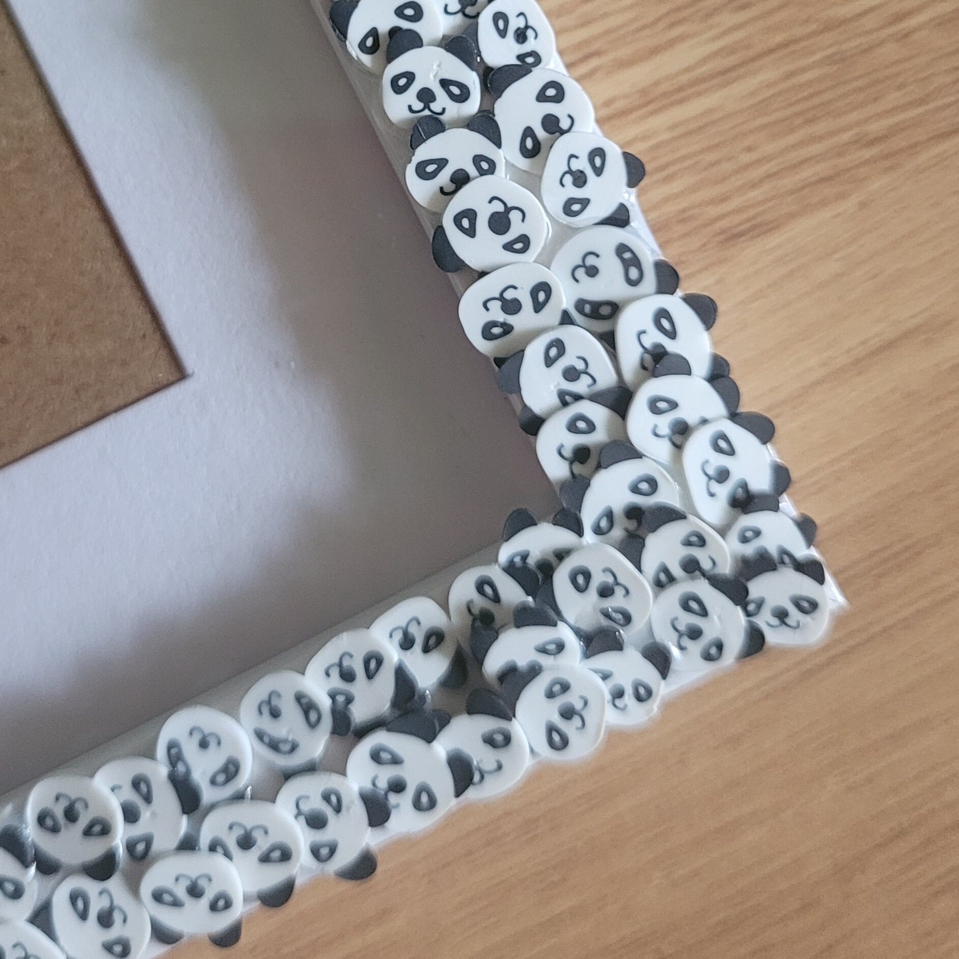 Monochrome Panda Face Clay Slices Photo Frame 5 X 7 Inches With Border ...