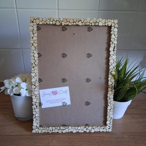Natural Wooden Heart Decals Photo Frame A4