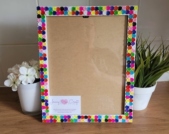 Colourful Recycled Acrylic Button Photo Frame 8 x 10 inches