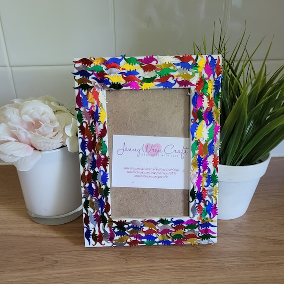 Colourful Dinosaur Confetti Photo Frame 4 X 6 Inches - Etsy