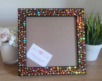Colourful Metallic Flame Confetti Square Photo Frame 8 x 8 inches