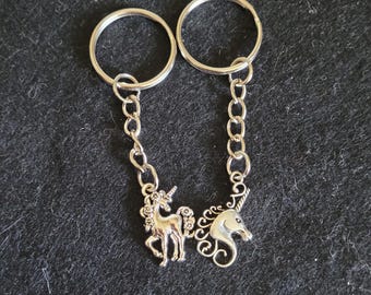 Silver Alloy Unicorn Key Ring/Bag Tag