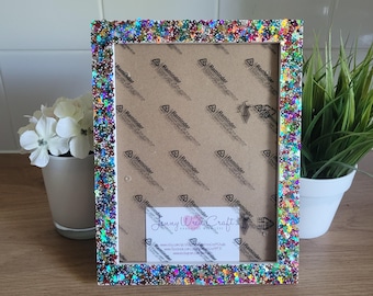 Colourful Ribbon Glitter Photo Frame 6 x 8 inches