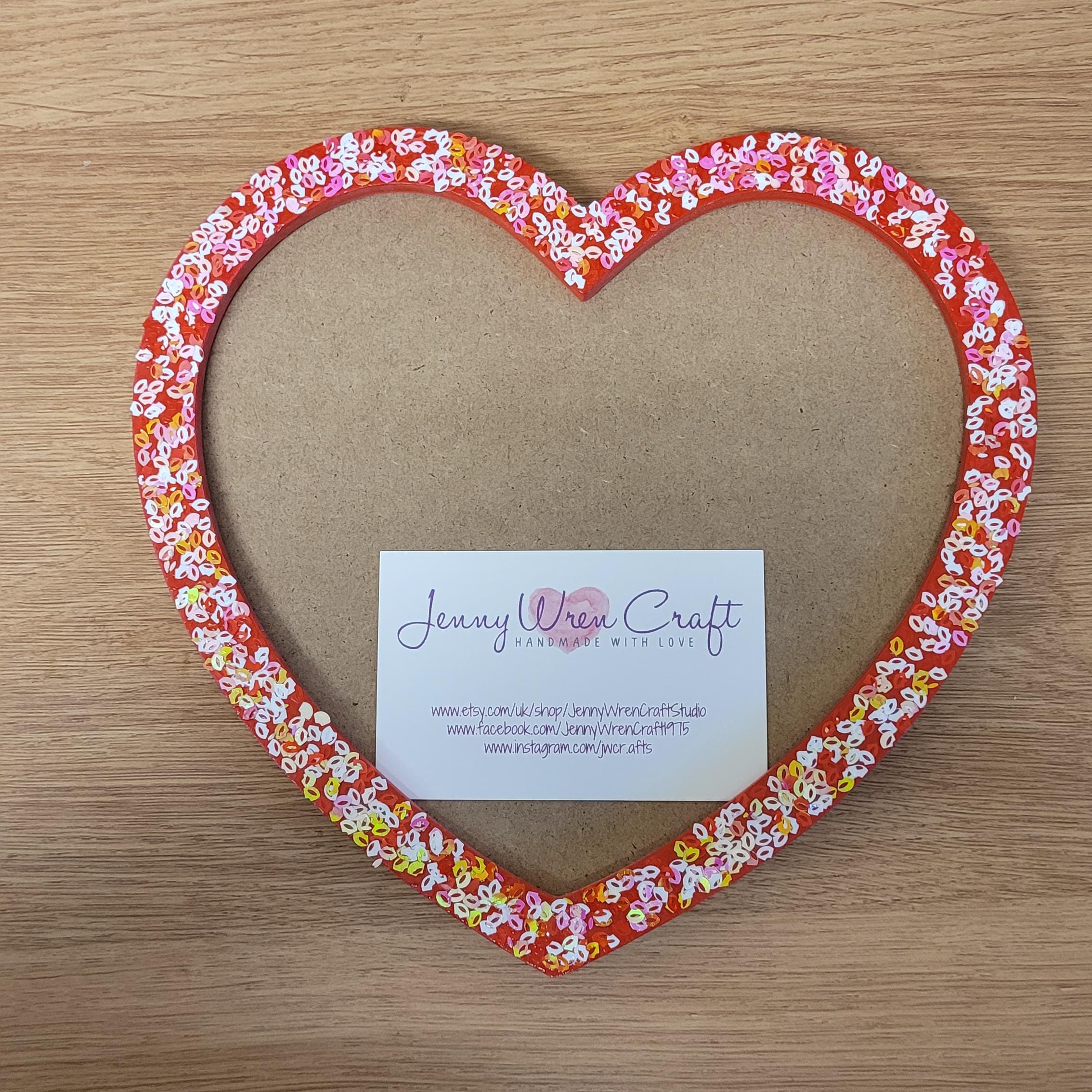 Red and Pink Lip Glitter Heart Shaped Photo Frame 8 X 6 Inches - Etsy