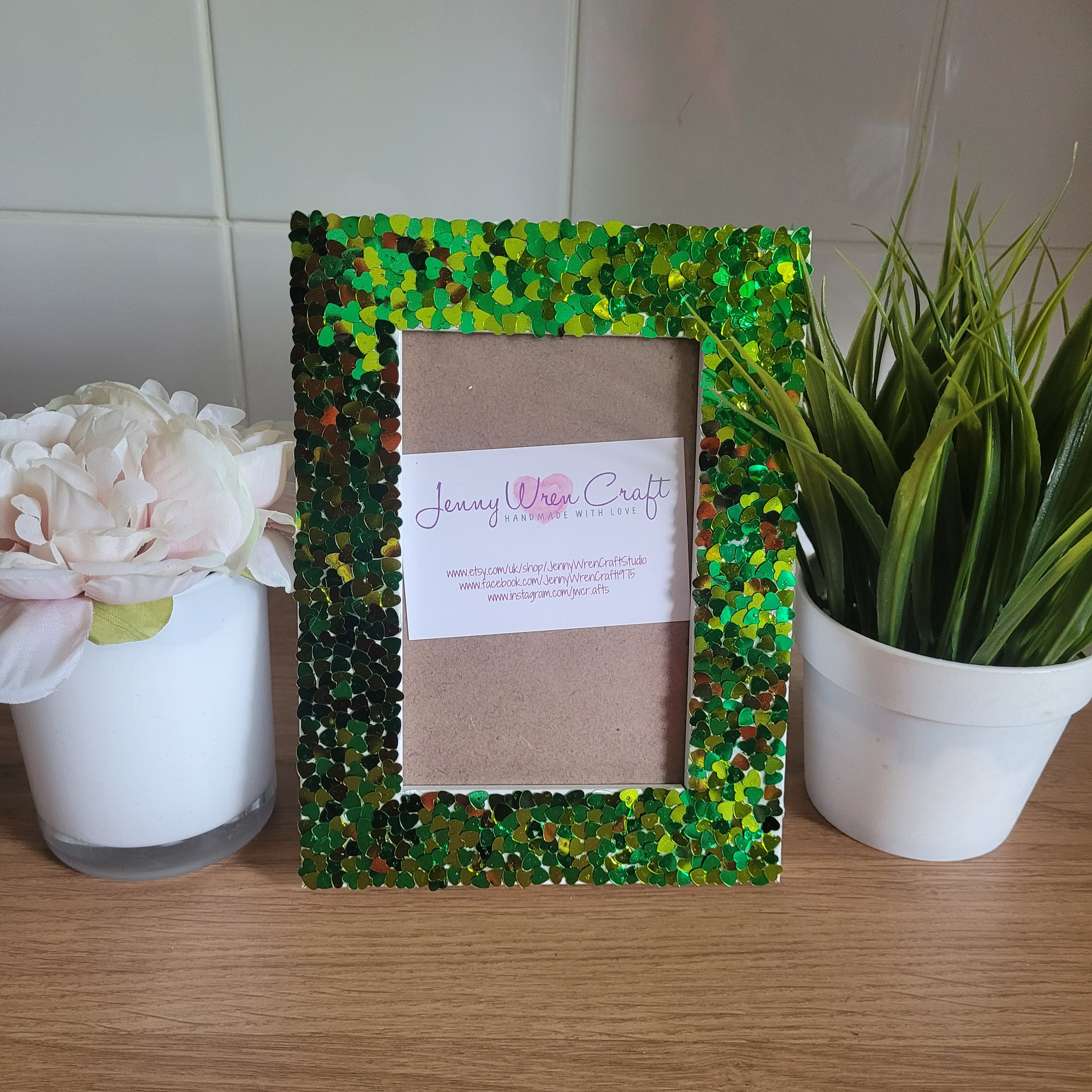 アンティーク雑貨 Shappy Green  velvet photo frame. アンティーク雑貨 Shappy Green velvet photo frame. Shappy