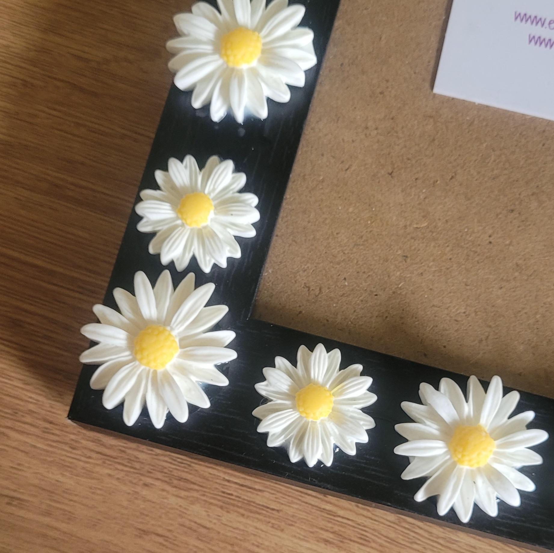 White Resin Daisy Flat Back Photo Frame 5 X 7 Inches - Etsy