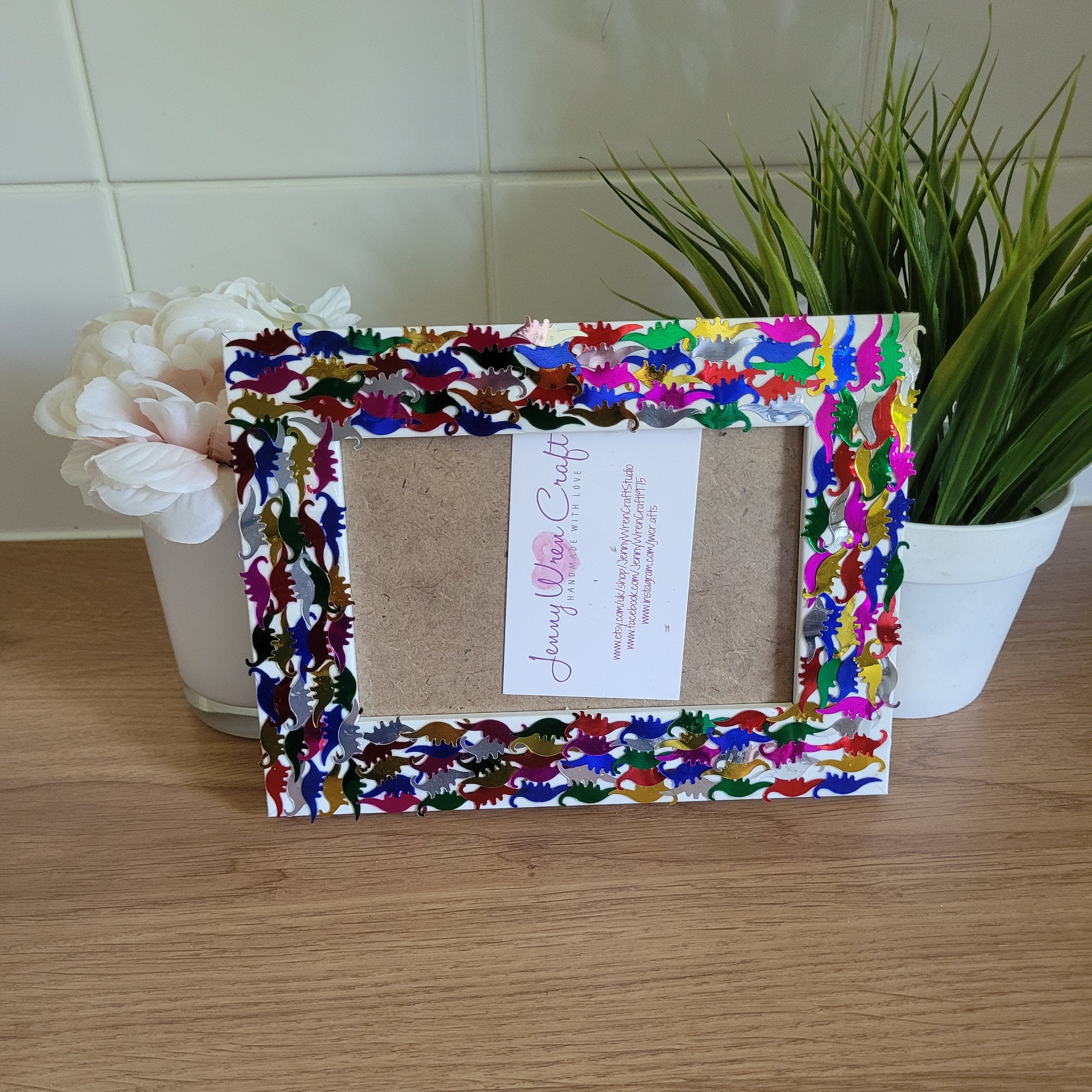 Colourful Dinosaur Confetti Photo Frame 4 X 6 Inches - Etsy