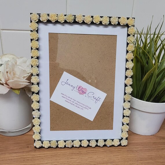Ivory Acrylic Roses Photo Frame 6 X 8 Inches - Etsy