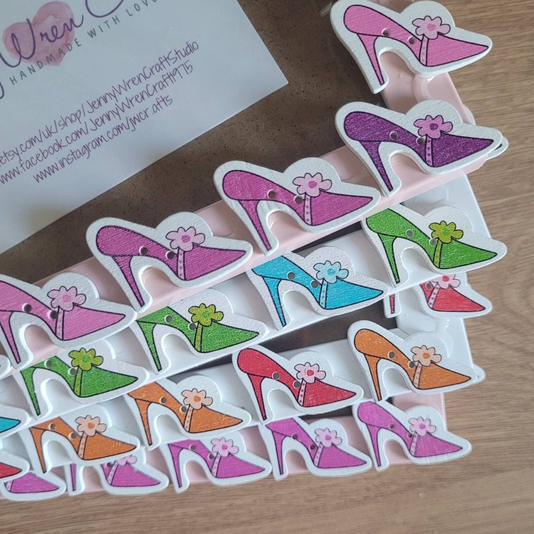 Colourful Wooden Stilettos Button Photo Frame 4 X 6 Inches - Etsy