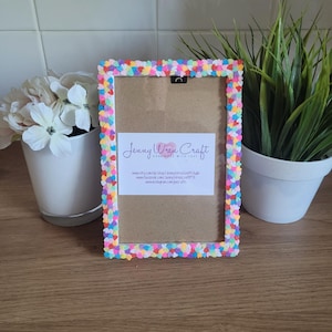 Colourful Clay Heart Slices Photo Frame 4 x 6 inches