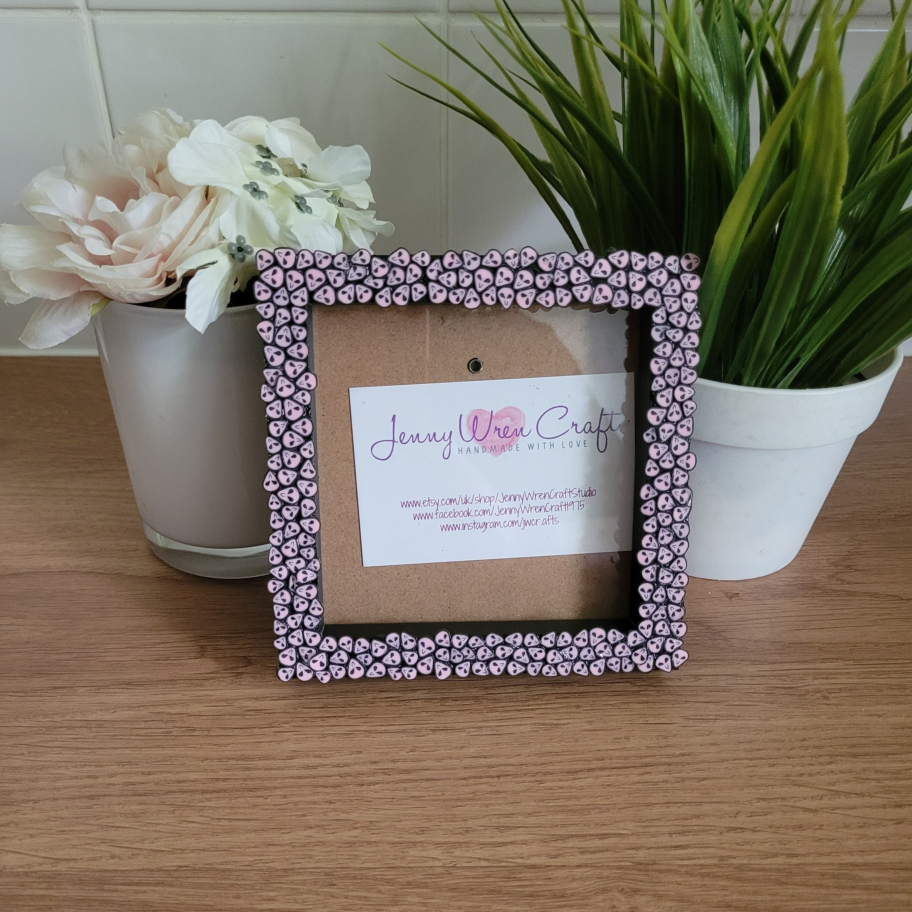 Pink Alien Face Clay Slices Square Photo Frame 4 X 4 Inches - Etsy