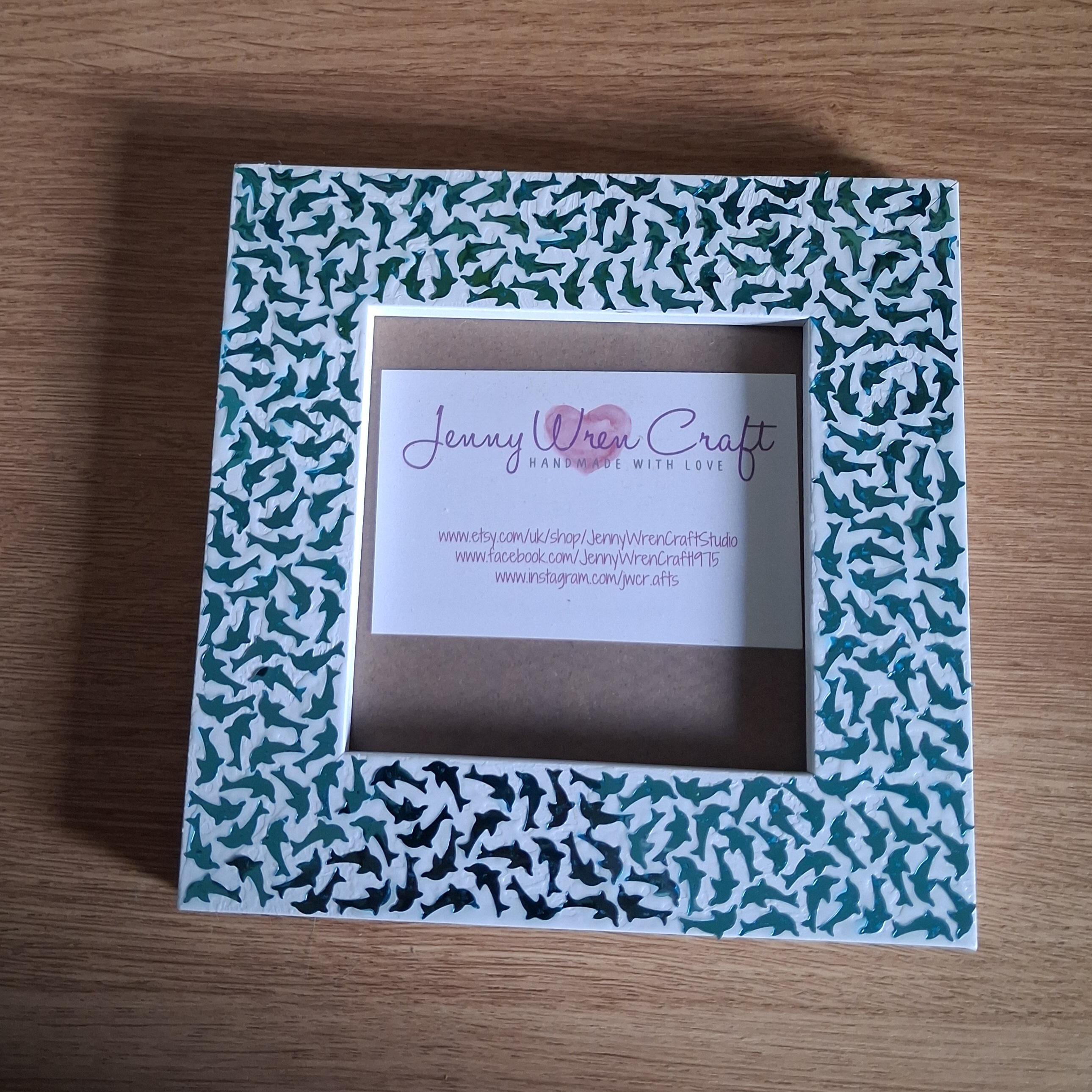 Blue Dolphin Glitter Square Photo Frame 4 X 4 Inches - Etsy
