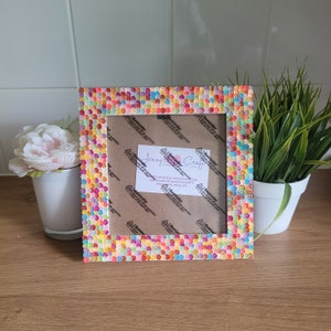 Square Multi Coloured Sequin Photo Frame 6 x 6 inches