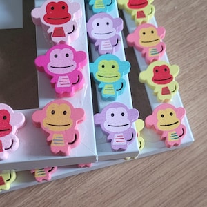 Colourful Monkey Wooden Button Photo Frame 4 x 6 inches
