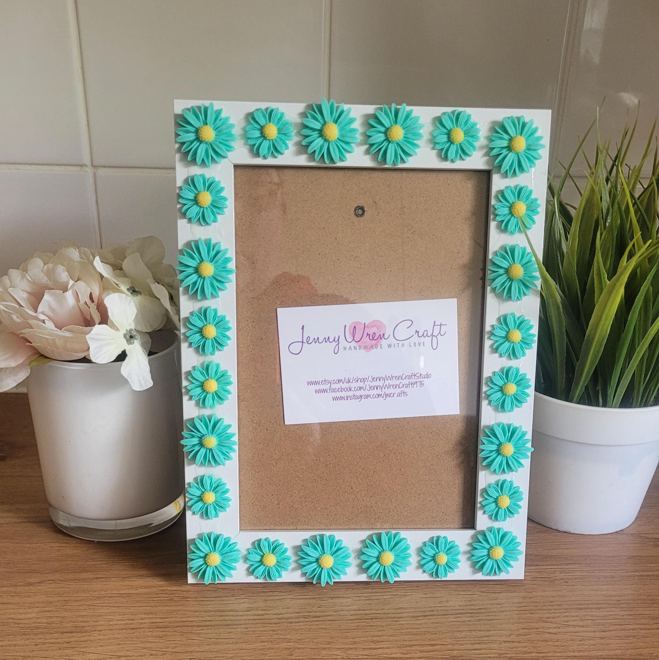 Aqua Resin Daisy Flat Back Photo Frame 5 X 7 Inches - Etsy