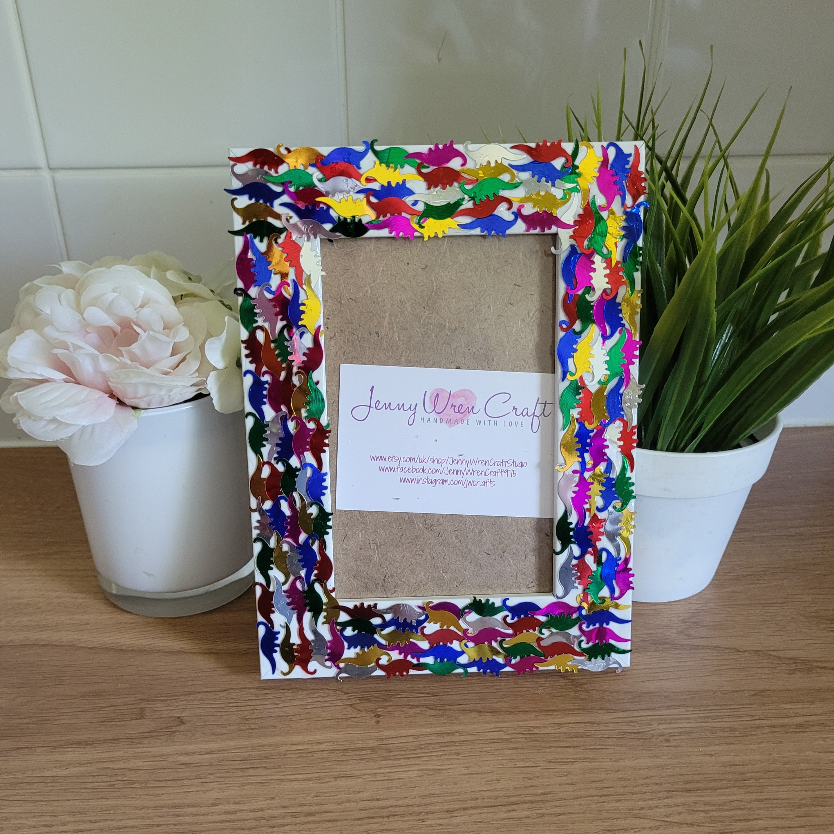 Colourful Dinosaur Confetti Photo Frame 4 X 6 Inches - Etsy