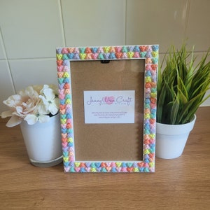 Colourful Heart Shaped Acrylic Cabochon Photo Frame 5 x 7 inches