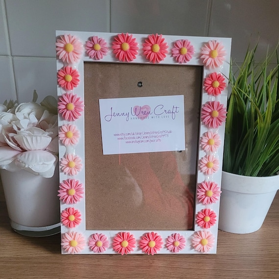 Pink Resin Daisy Flat Back Photo Frame 5 X 7 Inches - Etsy