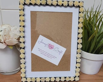 Ivory Acrylic Roses Photo Frame 6 X 8 Inches - Etsy