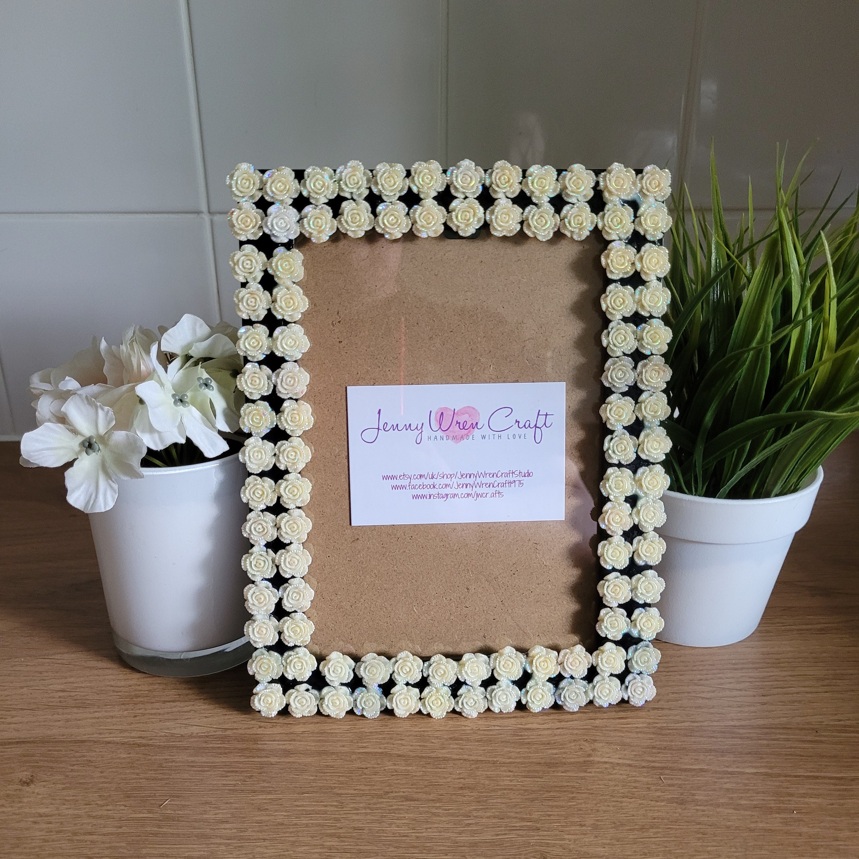 Ivory Acrylic Roses Photo Frame 5 X 7 Inches - Etsy