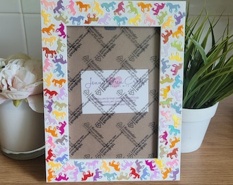 Colourful Unicorn Sequin Photo Frame 5 x 7 inches