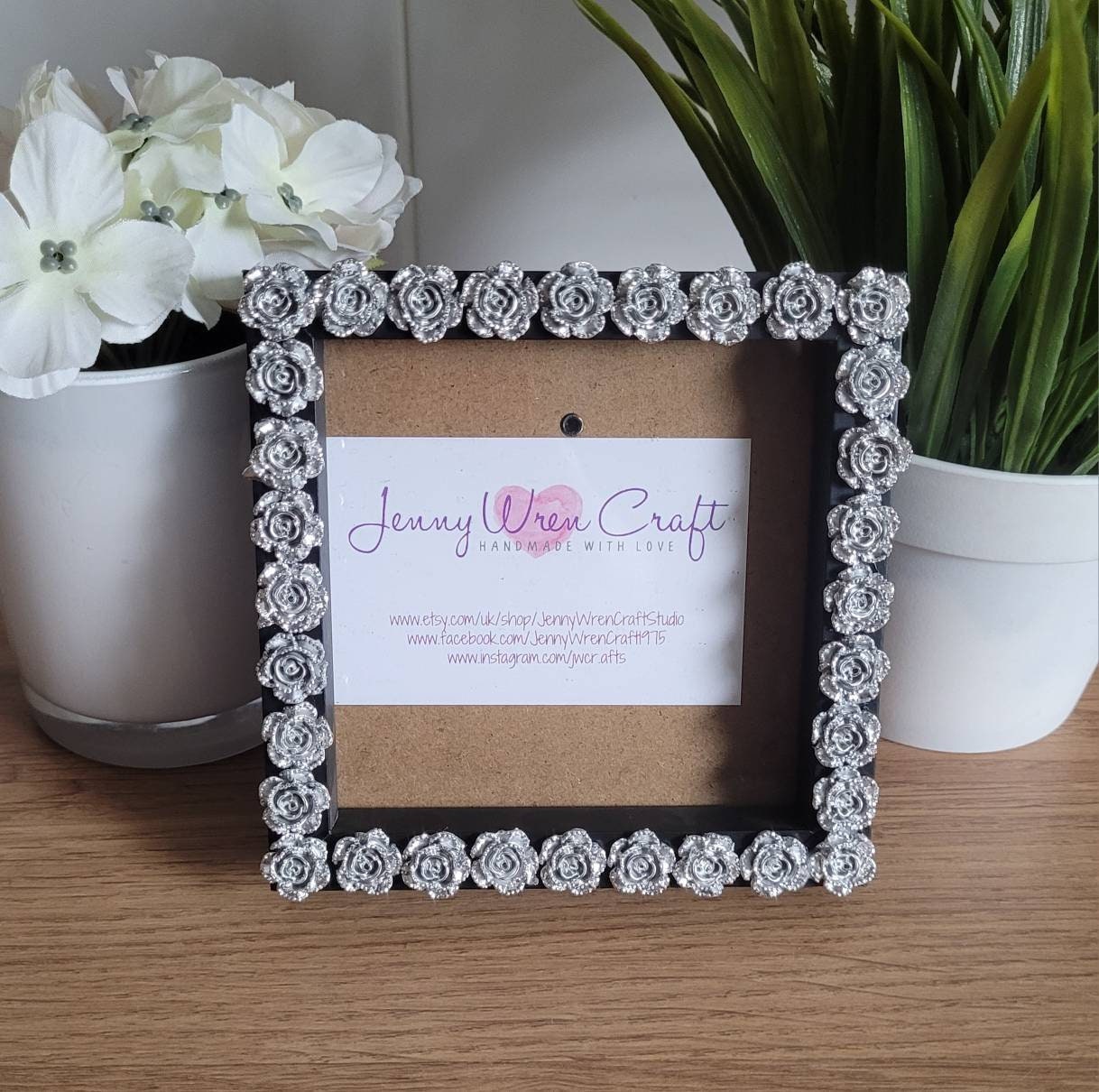 Silver Acrylic Roses Square Photo Frame 4 X 4 Inches - Etsy