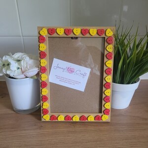 Colourful Wooden Heart Button Photo Frame 5 x 7 inches