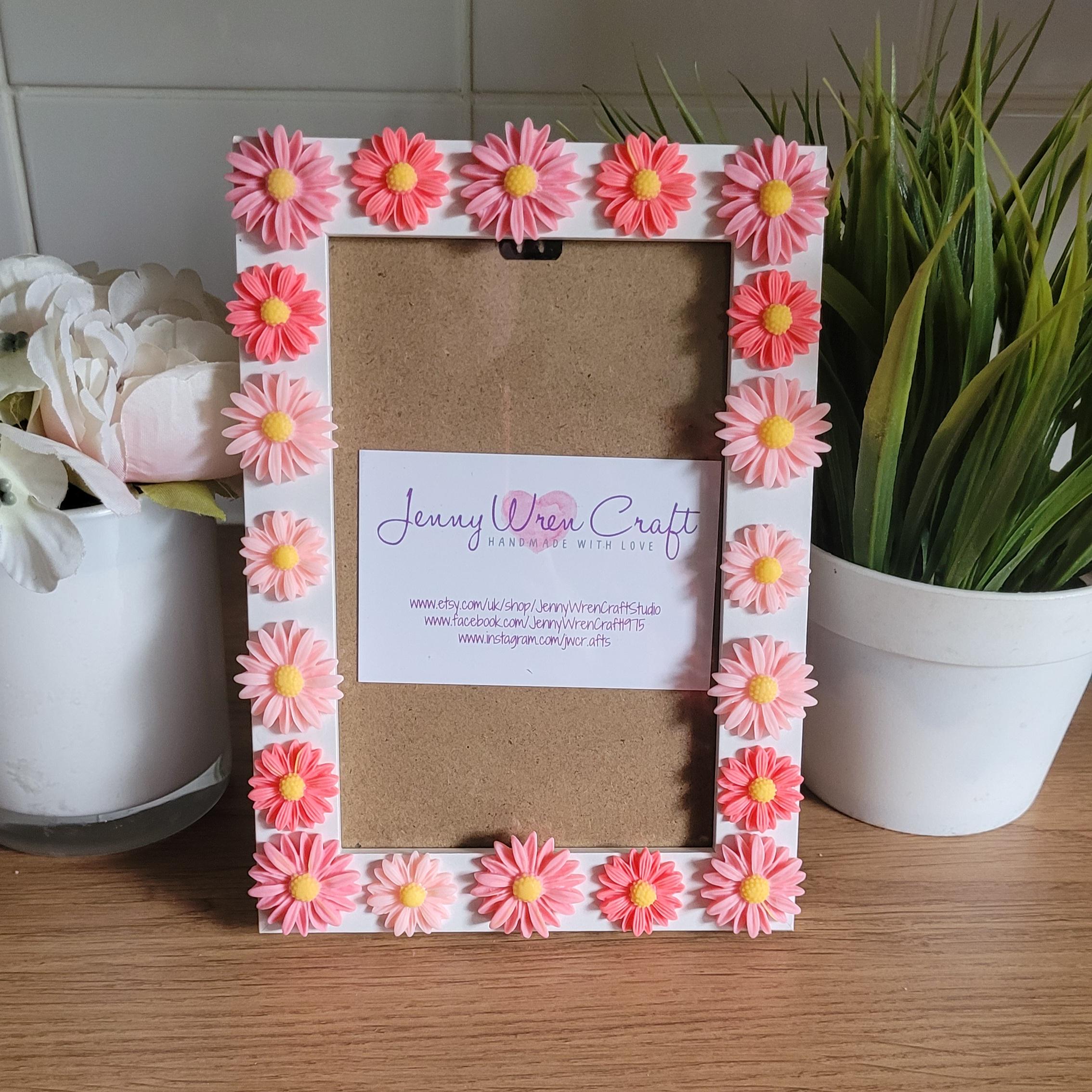 Pink Resin 3D Daisy Flatback Photo Frame 4 X 6 Inches - Etsy