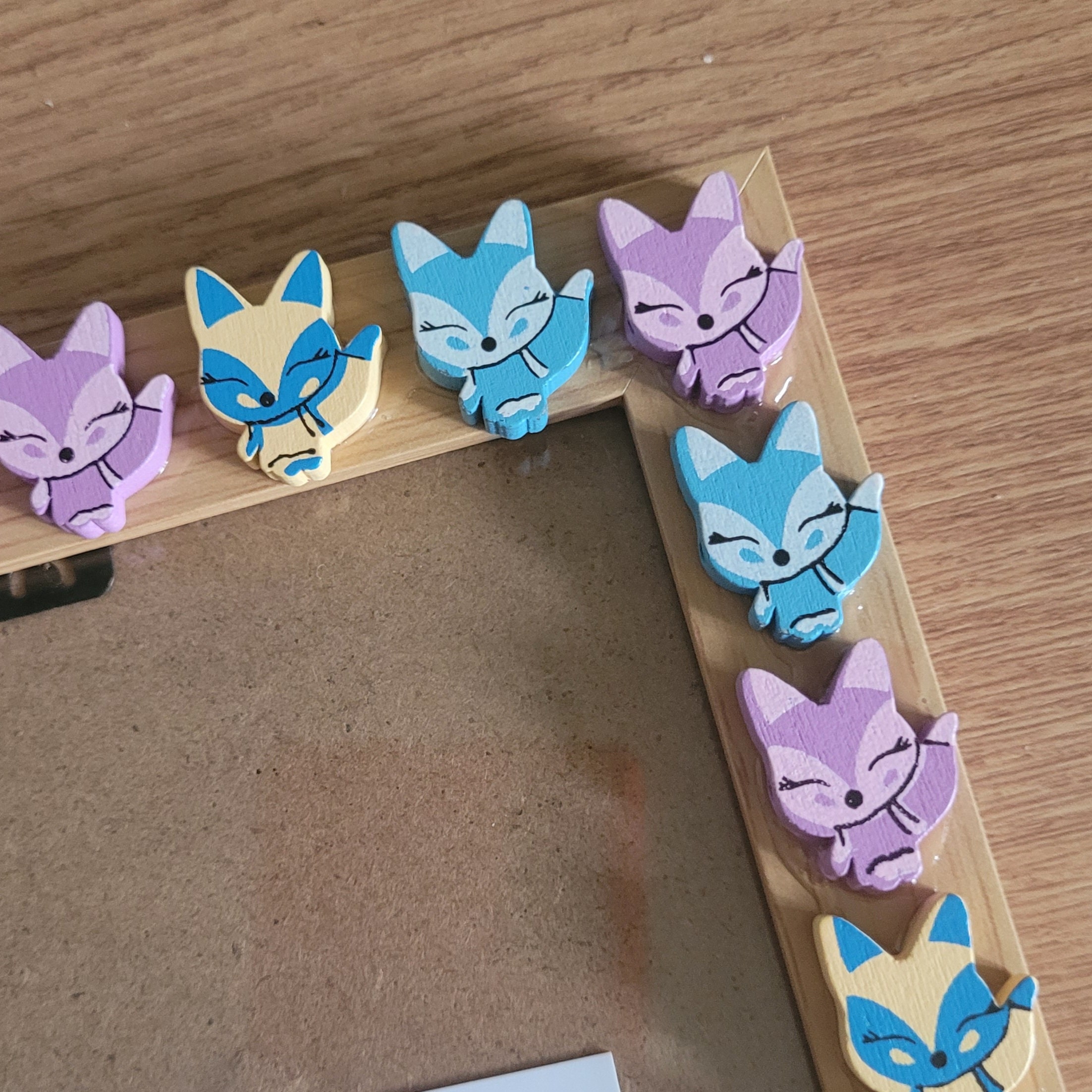 Fox Design Frame Colourful Fox Wooden Button Photo Frame 5 X 7 Inches - Etsy